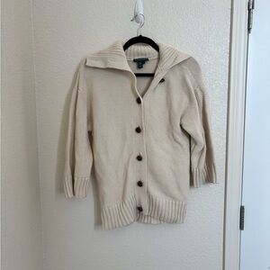 Lauren Jeans  Ralph Lauren Cardigan  Womens Small Cream Preppy